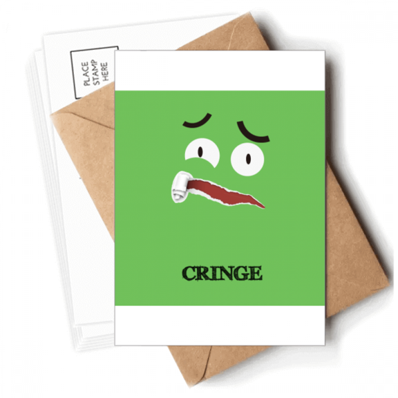 green scared emotion ce afraid Postcards Envelopes Blank Note Cards Mailing