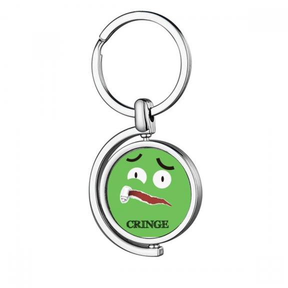 green scared emotion ce afraid Rotating Keychain Metal Keyring Holder