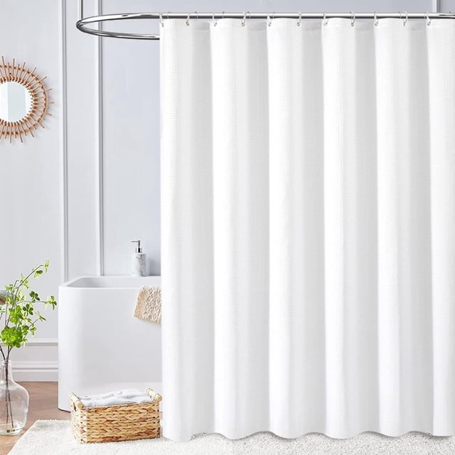 green shower curtain Waffle Textured shower curtain liners mildew ...