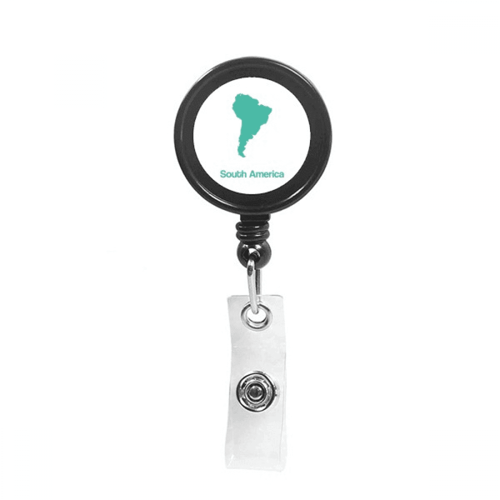 green south ameillustration map Retractable Keychain Badge Holder ID Badge