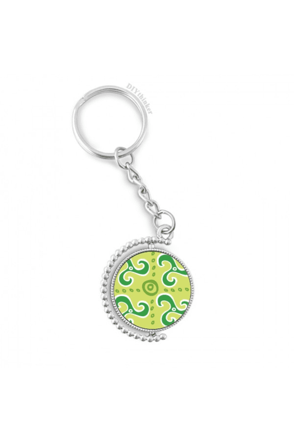 green spiral dart mexico totems ancient civilization rotatable keyholder disc accessories chain clip
