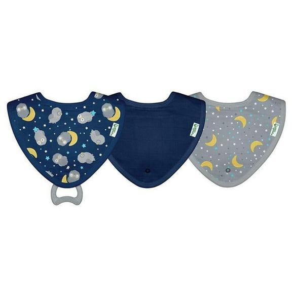 green sprouts 3-Pack Owl Stay-Dry Teether Bibs