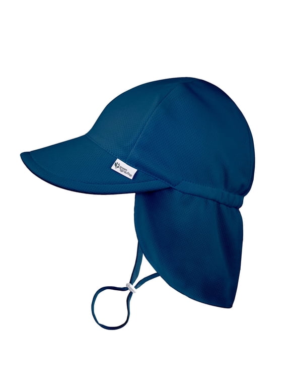 Breathable Flap Sun Protection Hat-Navy-0/6mo