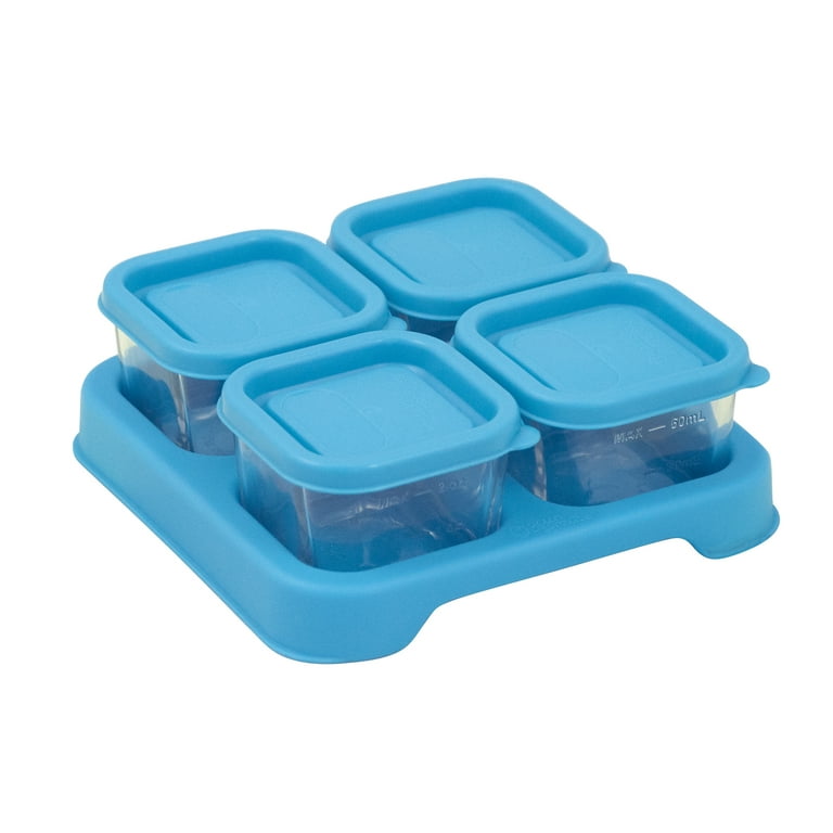 Glass Tot Food Cubes-Blue/ 3 oz / 3 Pack