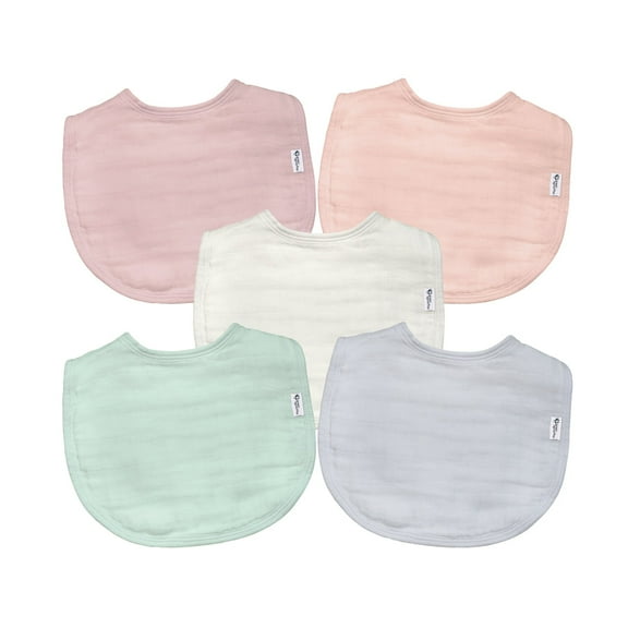 green sprouts Organic Cotton Muslin Bibs (5pk)-Rose Set-0-12 mo
