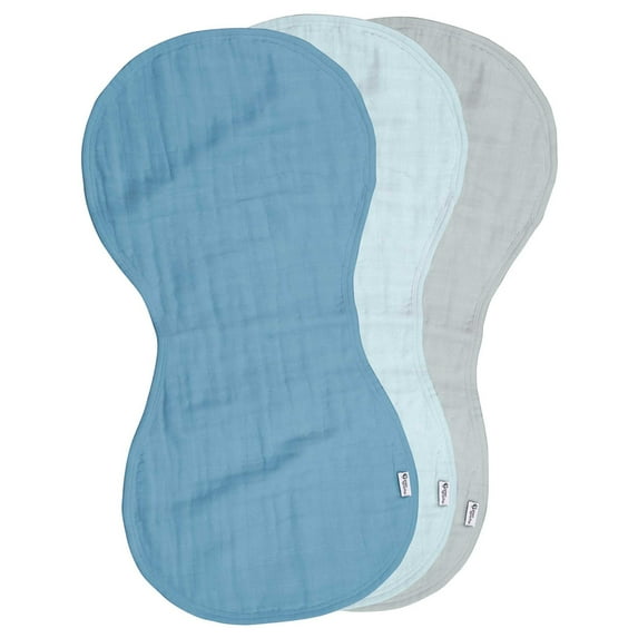 green sprouts Organic Cotton Muslin Burp Cloths(3pk)-Blueberry Set