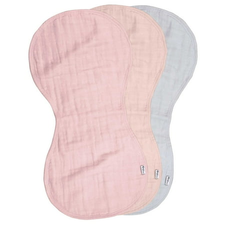 green sprouts Organic Cotton Muslin Burp Cloths (3pk) - Rose Set