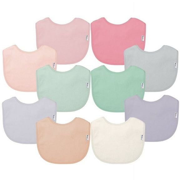 green sprouts Stay-Dry Everyday Bibs (10pk)-Rose Set-3-12 mo
