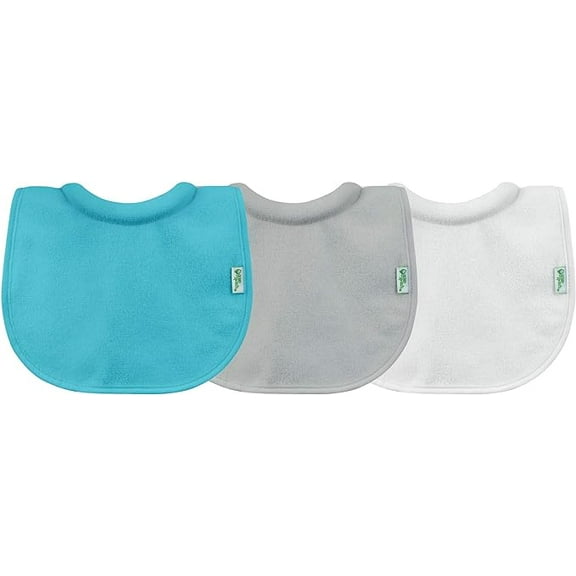 green sprouts Stay-dry Milk Catcher Bib (3pk)-Aqua/Gray Set-0/6mo