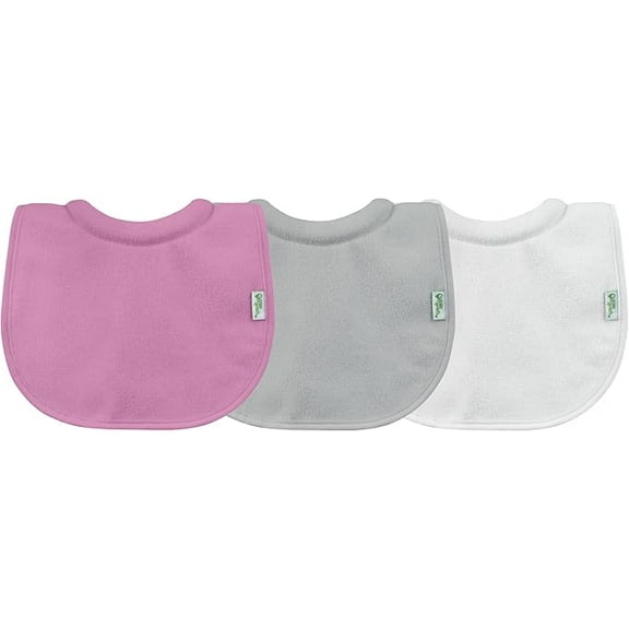 green sprouts Stay-dry Milk-catcher Bib (3pk)-Pink/Gray Set-0/6mo