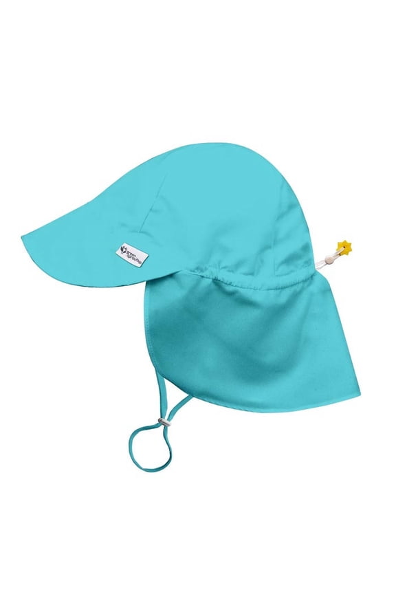 UPF50+ Eco Flap Hat-Aqua-9-18mo