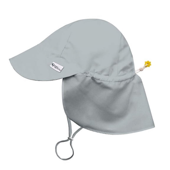 green sprouts UPF50+ Eco Flap Hat-Gray-0-6mo