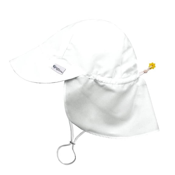 green sprouts UPF50+ Eco Flap Hat-White-0-6mo