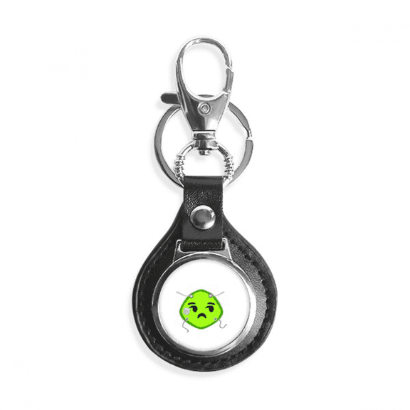 green squint smail head expression key link chain keyholder finder hook metal