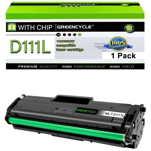 greencycle 1 Pack MLT D111L D111S Toner Cartridge Compatible for Samsung MLT-D111L MLT-D111S D111L Work with Xpress SL-M2020W M2020W SL-M2070FW SL-M2070W Xpress M2070FW M2020 M2022 M2022W Printers