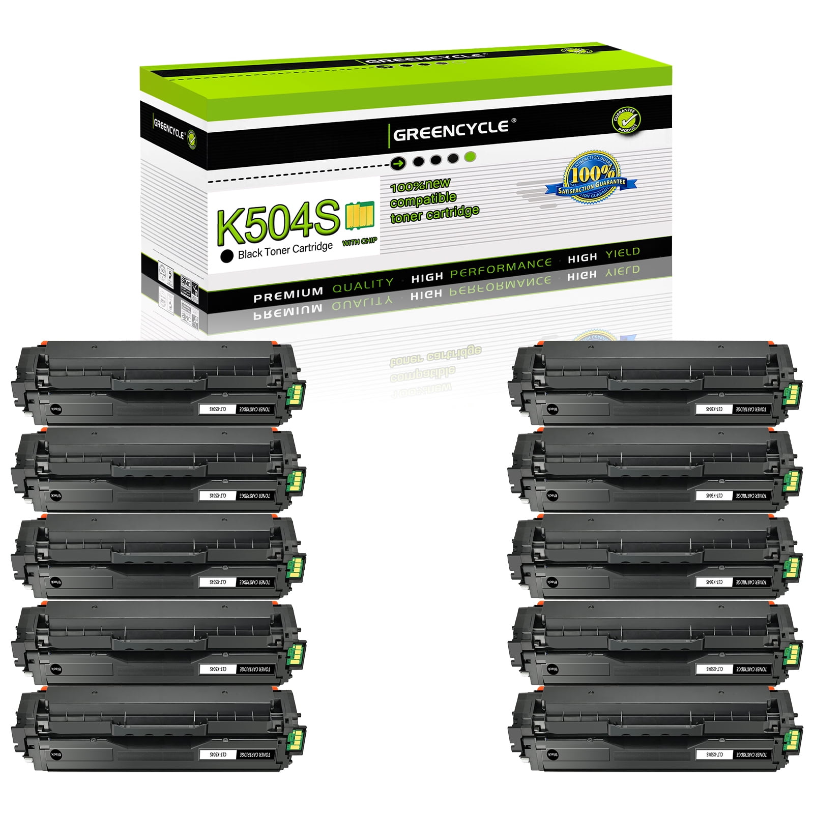 greencycle 10 Pack CLT-K504S Black Compatible Toner Cartridge ...