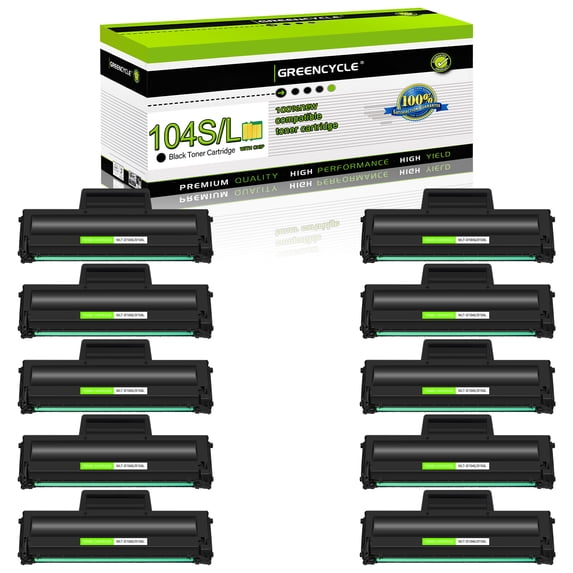 greencycle 10 Pack MLT-D104L Compatible Toner Cartridge Replacement for Samsung MLT-D104S 104S D104L for ML-1660 ML-1661 ML-1667 ML-1665 ML-1675 ML-1666 ML-1865 ML-1865W SCX-3205W Printers