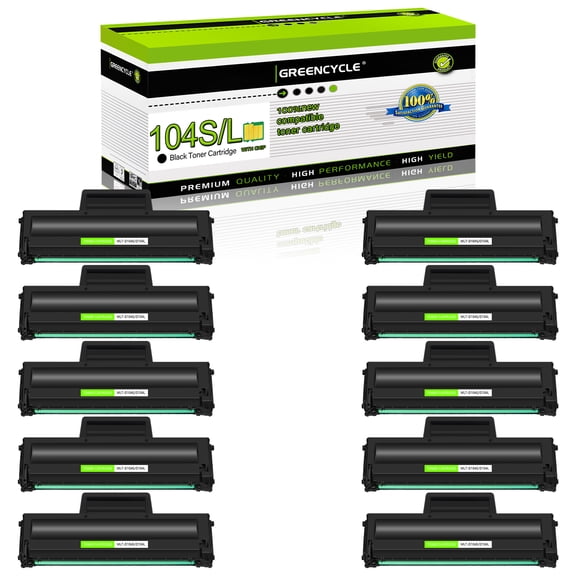 greencycle 10 Pack MLT-D104L Compatible Toner Cartridge Replacement for Samsung MLT-D104S 104S D104L for ML-1660 ML-1661 ML-1667 ML-1665 ML-1675 ML-1666 ML-1865 ML-1865W SCX-3205W Printers