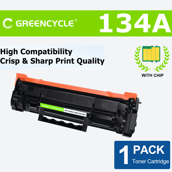 greencycle 134A Toner Cartridge Replacement Compatible for HP 134A Black Toner Cartridge Work with Laser Jet M209dw M234dw M234sdn M234sdw Ink Cartridge (1PCS,with Chip)