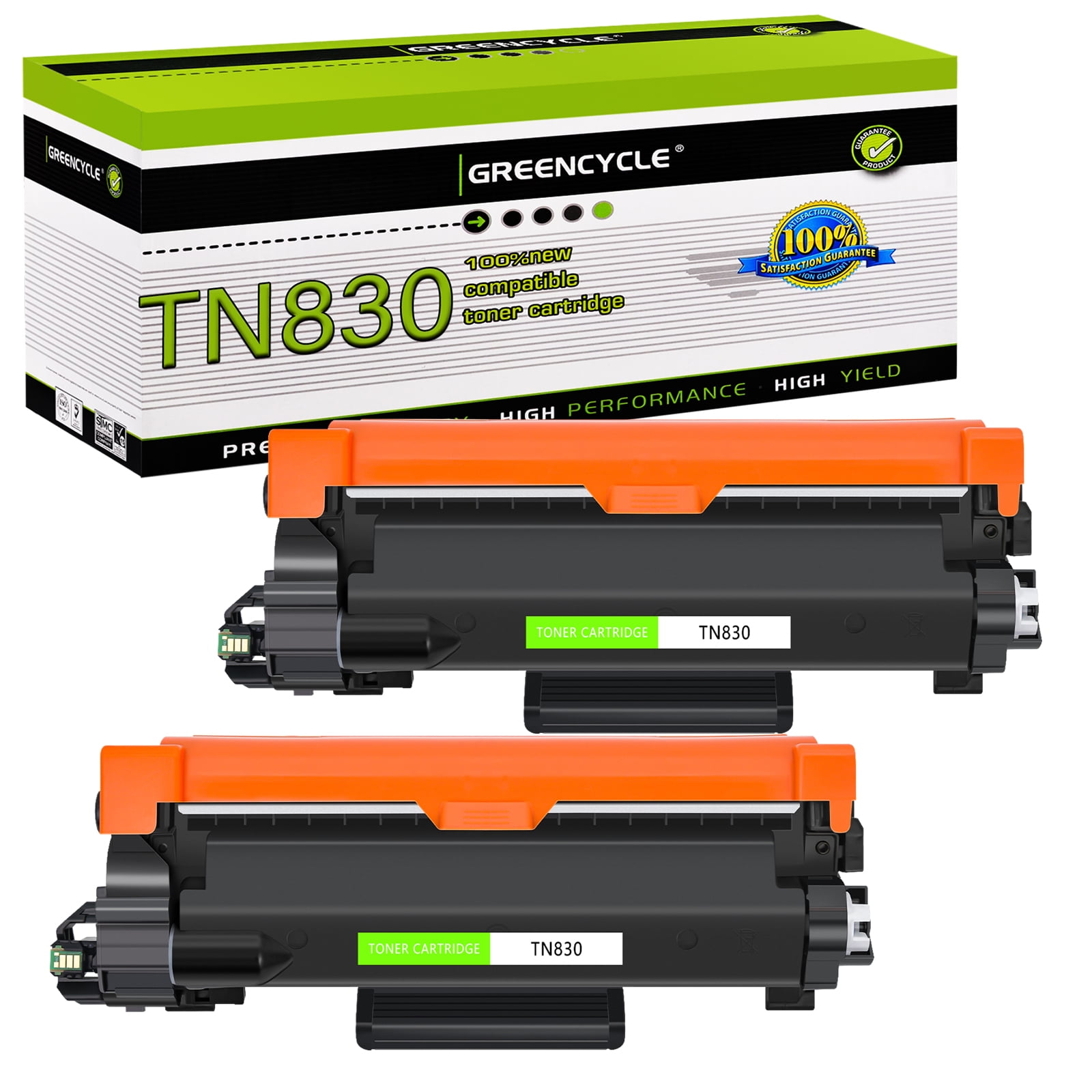 greencycle 2 Pack Compatible Toner Cartridge Replacement for Brother TN830 TN830XL use with HL-L2405W HL-L2460DW MFC-L2900DW MFC-L2820DW Laser Printer(High yield, Black)