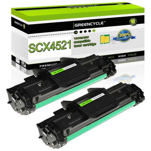 greencycle 2-Pack SCX-4521 Black Compatible Toner Cartridge Replacement for Samsung SCX-4521D3 SCX4521 Use for SCX-4521 SCX-4521F SCX-4521FG SCX-4521FR SCX-4321 SCX-4321F Printers