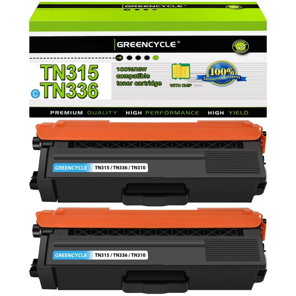 greencycle 2 Pack TN315 TN315C TN310 Compatible Toner Cartridge Replacement for Brother TN3-15 TN336 for HL-4150cdn HL-4570cdw HL-4570cdwt MFC-9460cdn MFC-9560cdw MFC-9970cdw DCP-L8400cdn Printers