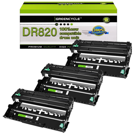 greencycle 3 Pack High Yield DR820 Drum Unit Compatible for Brother MFC-L5900DW HL-L6200DW MFC-L6700DW Printer (Without Toner)
