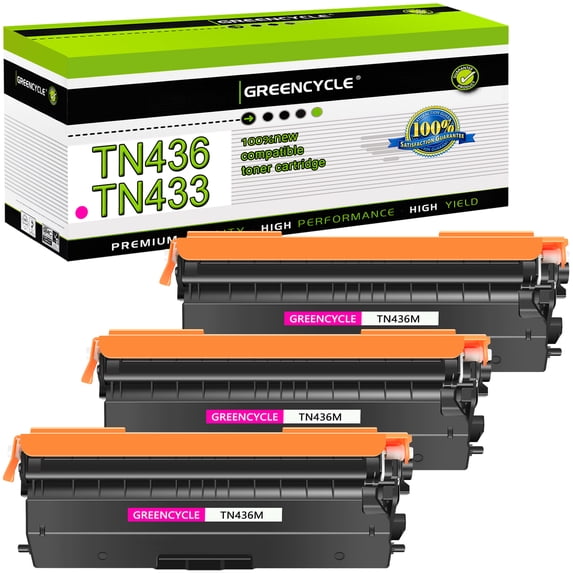 greencycle 3 Pack TN436M Compatible Toner Cartridge Replacement for Brother TN436 TN-436 TN433 TN431 for HL-L8360CDW HL-L8360CDWT MFC-L8900CDW HL-L8260CDW MFC-L8610CDW Laser Printer