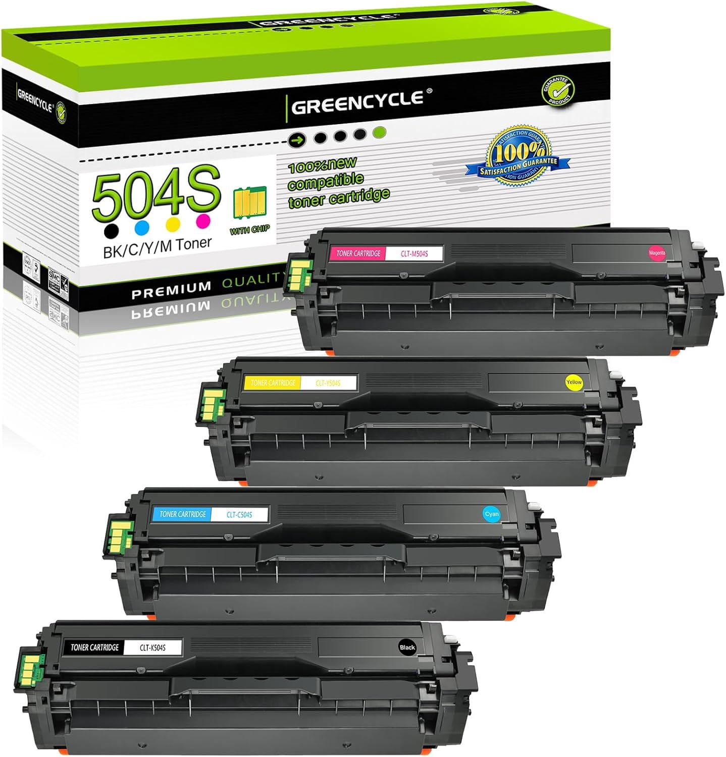 greencycle 4 Pack CLT-504S Compatible Toner Cartridge Replacement for ...