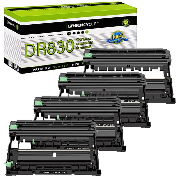 greencycle 4 Pack Compatible Drum Unit Replacement for Brother DR830 DR-830 use with HL-L2405W HL-L2460DW MFC-L2900DW MFC-L2823DW Laser Printer(No Toner)