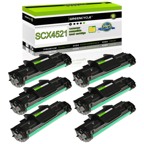 greencycle 6-Pack SCX-4521 Black Compatible Toner Cartridge Replacement for Samsung SCX-4521D3 SCX4521 Use for SCX-4521 SCX-4521F SCX-4521FG SCX-4521FR SCX-4321 SCX-4321F Printers