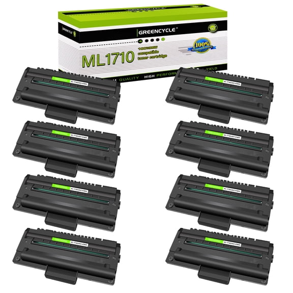 greencycle 8 Pack ML-1710 Black Compatible Toner Cartridge Replacement for Samsung ML-1710D3 ML-1500 ML-1510 ML-1510B ML-1710B ML-1710D ML-1710P ML-1740 ML-1750 ML-1755 Printers