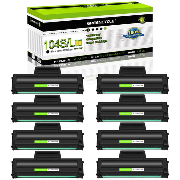 greencycle 8 Pack MLT-D104L Compatible Toner Cartridge Replacement for Samsung MLT-D104S 104S D104L for ML-1660 ML-1661 ML-1667 ML-1665 ML-1675 ML-1666 ML-1865 ML-1865W SCX-3205W Printers