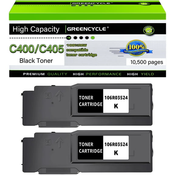 greencycle C400 C405 High-Yield Compatible Toner Cartridge Replacement for Xerox Versa Link C400 C405 C400D C400DN C405N C405DN Printer - 2 Pack C400 C405, Black