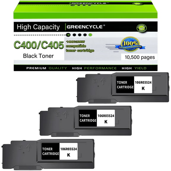 greencycle C400 C405 High-Yield Compatible Toner Cartridge Replacement for Xerox Versa Link C400 C405 C400D C400DN C405N C405DN Printer - 3 Pack C400 C405, Black