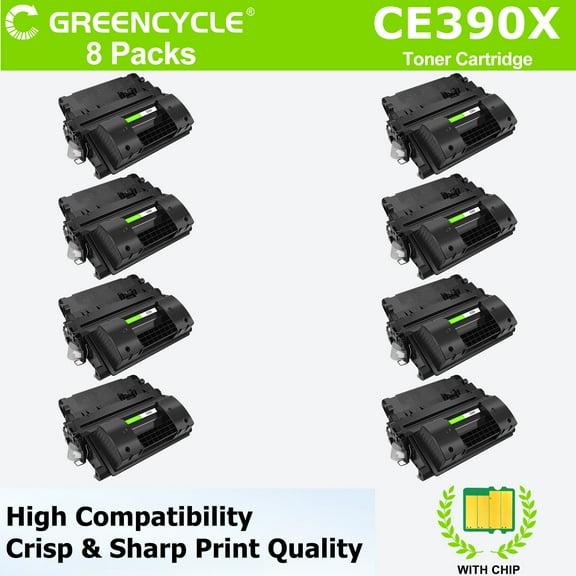 greencycle CE390X Toner Cartridge Replacement Compatible for HP 90X Laser jet 600 M602 M603 M602dn M602n M602x M603dn M603n M603xh M4555f MFP M4555fskm MFP M4555h MFP Printers,24000 pages,8pcs