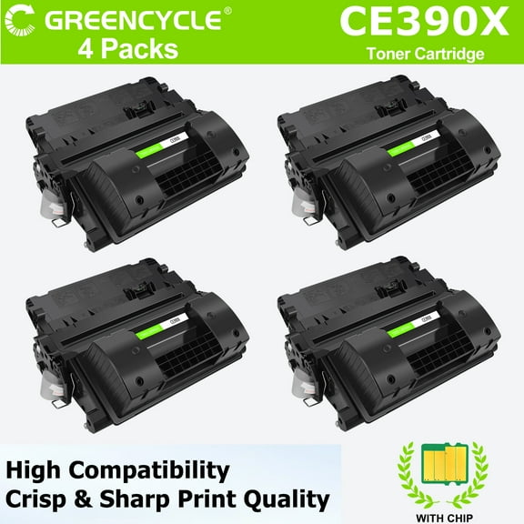 greencycle CE390X Toner Cartridge Replacement Compatible for HP 90X Laser jet 600 M602 M603 M602dn M602n M602x M603dn M603n M603xh M4555f MFP M4555fskm MFP M4555h MFP Printers,24000 pages,4pcs