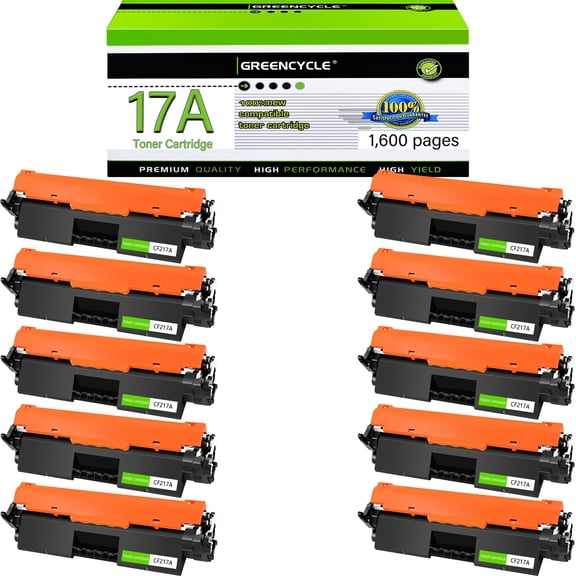 greencycle CF217A Toner Cartridge Replacement Compatible for HP 17A Black Toner Cartridge Laserjet Pro MFP M130a M130fn M130fw M130nw M102a M102w Printer Ink Cartridge (10PCS)