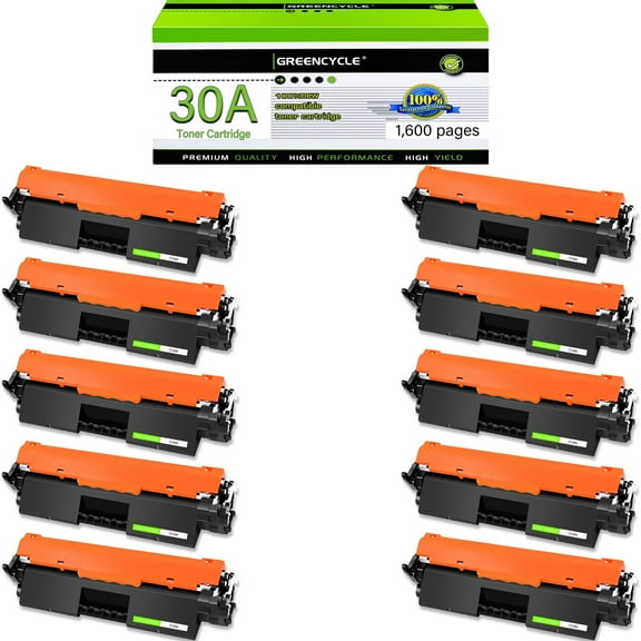 greencycle CF230A Toner Cartridge Replacement Compatible for HP 30A Black Toner Cartridge LaserJet Pro MFP M227fdw M227fdn M227sdn M203dn M203dw M203d Printer Ink Cartridge (10PCS)