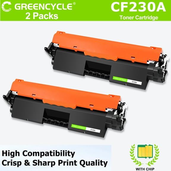 greencycle CF230A Toner Cartridge Replacement Compatible for HP 30A Work with Laser Jet Pro MFP M227fdw M227fdn M227sdn M203dn M203dw M203d Printers,1600 pages,2pcs