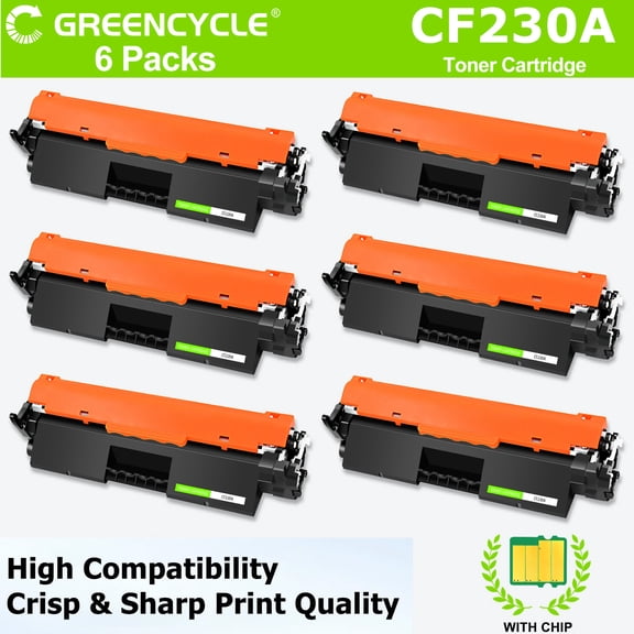 greencycle CF230A Toner Cartridge Replacement Compatible for HP 30A Work with Laser Jet Pro MFP M227fdw M227fdn M227sdn M203dn M203dw M203d Printers,1600 pages,6pcs