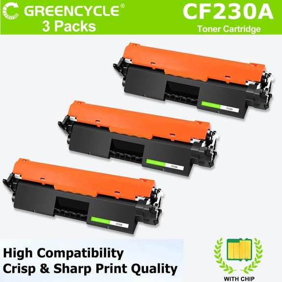 greencycle CF230A Toner Cartridge Replacement Compatible for HP 30A Work with Laser Jet Pro MFP M227fdw M227fdn M227sdn M203dn M203dw M203d Printers,1600 pages,3pcs