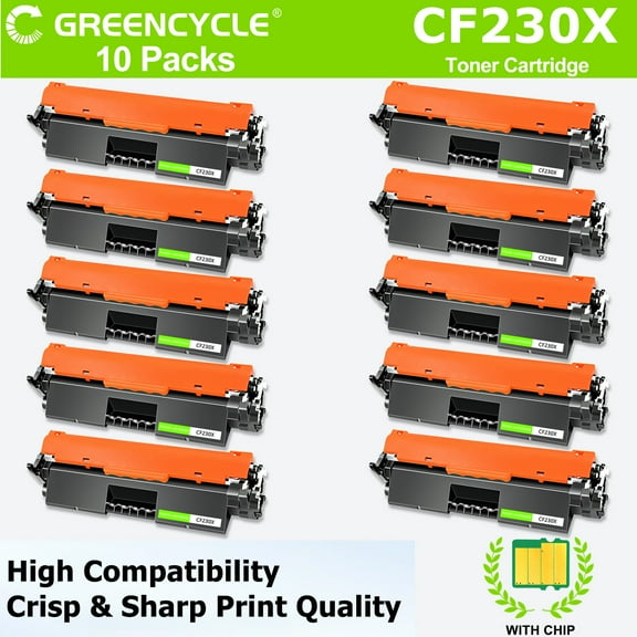 greencycle CF230X Toner Cartridge Replacement Compatible for HP 30X Work with Laser Jet Pro MFP M227fdw M227fdn M227sdn M203dn M203dw M203d Printers,3500 pages,10pcs