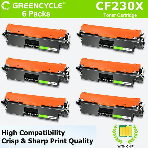 greencycle CF230X Toner Cartridge Replacement Compatible for HP 30X Work with Laser Jet Pro MFP M227fdw M227fdn M227sdn M203dn M203dw M203d Printers,3500 pages,6pcs