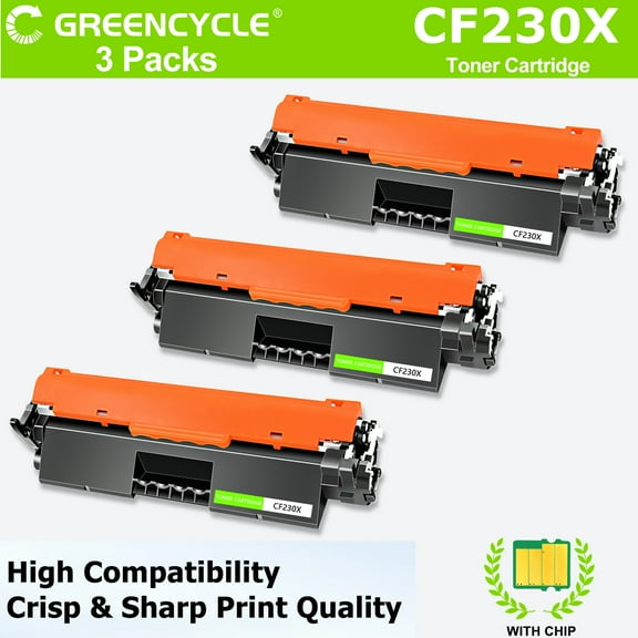 greencycle CF230X Toner Cartridge Replacement Compatible for HP 30X Work with Laser Jet Pro MFP M227fdw M227fdn M227sdn M203dn M203dw M203d Printers,3500 pages,3pcs