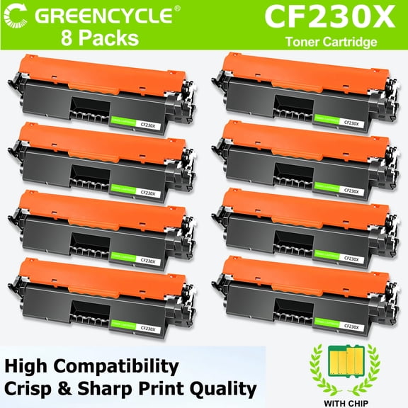 greencycle CF230X Toner Cartridge Replacement Compatible for HP 30X Work with Laser Jet Pro MFP M227fdw M227fdn M227sdn M203dn M203dw M203d Printers,3500 pages,8pcs