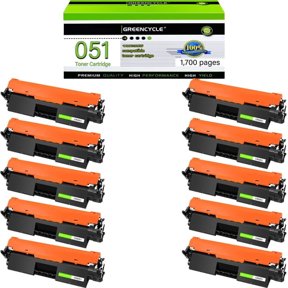 greencycle CRG051 Toner Cartridge Replacement Compatible for CANON 051 Black Toner Cartridge ImageCLASS LBP160 LBP161dn LBP162dw MF264dw MF267dw MF269dw Printer Ink Cartridge (10PCS)