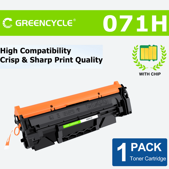 greencycle CRG071H With CHIP Compatible Replacement for Canon CRG 071H CRG-071H Black Toner Cartridge LBP122dw LBP122 LBP120 MF270 Mf272dw Mf273dw Mf275dw(1Pk,With chip)