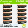 thumbnail image 1 of greencycle CRG071H With Chip Toner Cartridge Replacement Compatible for Canon 071H Work with imageCLASS LBP122dw LBP122 LBP120 MF270 Mf272dw Mf273dw Mf275dw Series Printers,2500 Pages,10pcs, 1 of 6