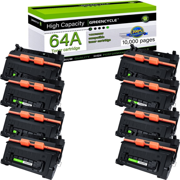 greencycle Compatible Black Toner Cartridge Replacement for HP CC364A for Laserjet P4014 P4014dn P4014n P4015 P4015dn P4015n P4015tn P4015x P4515 P4515n P4515tn Printer Ink Cartridge (8PC)